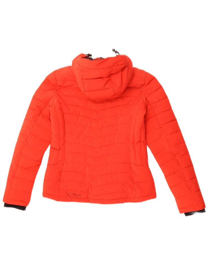 Superdry Veste matelassée à capuche pour femme UK 8 Small Rouge Polyester