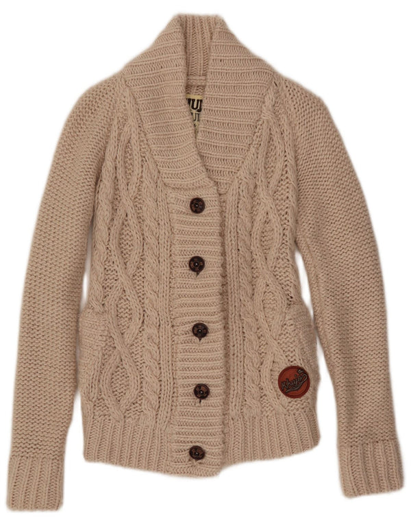 KHUJO Cardigan pour femme UK 8 Petit Beige