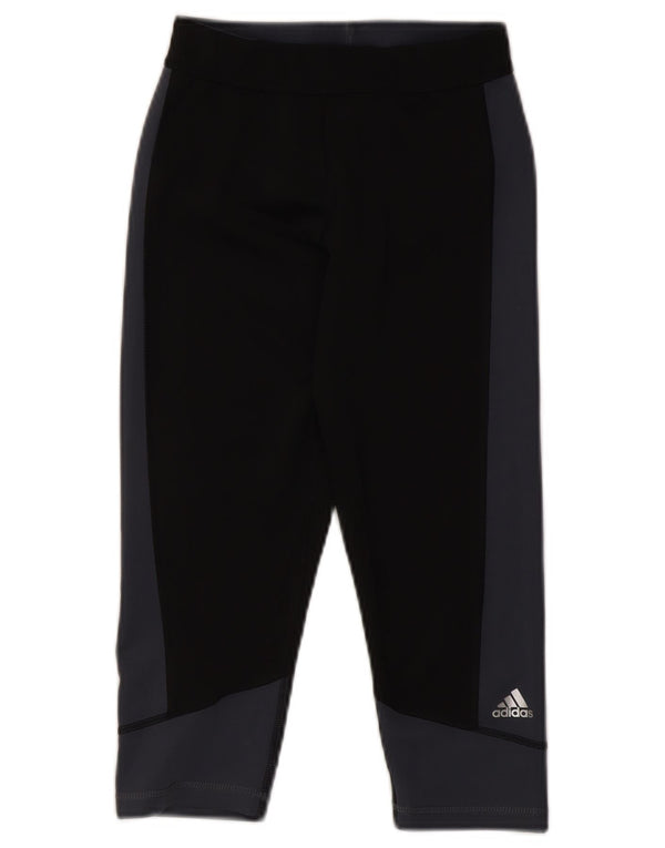 Adidas Legging Capri Femme UK 8/10 Petit Noir Colorblock Polyester