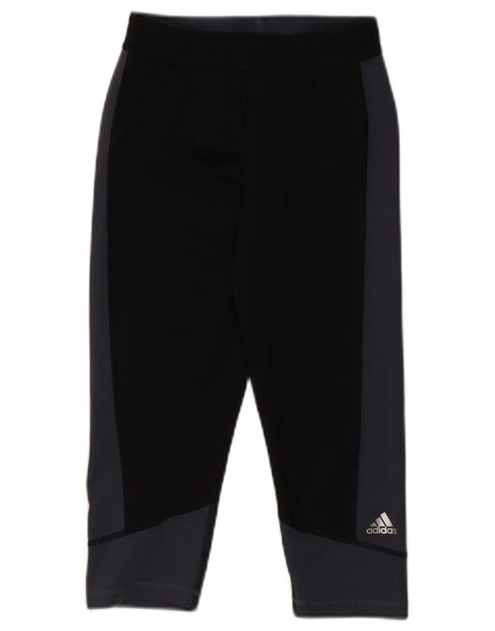 Adidas Legging Capri Femme UK 8/10 Petit Noir Colorblock Polyester