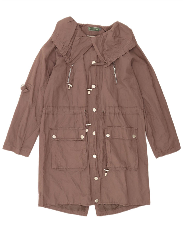 MINT VELVET Veste Parka surdimensionnée pour femme UK 10 Petit coton marron