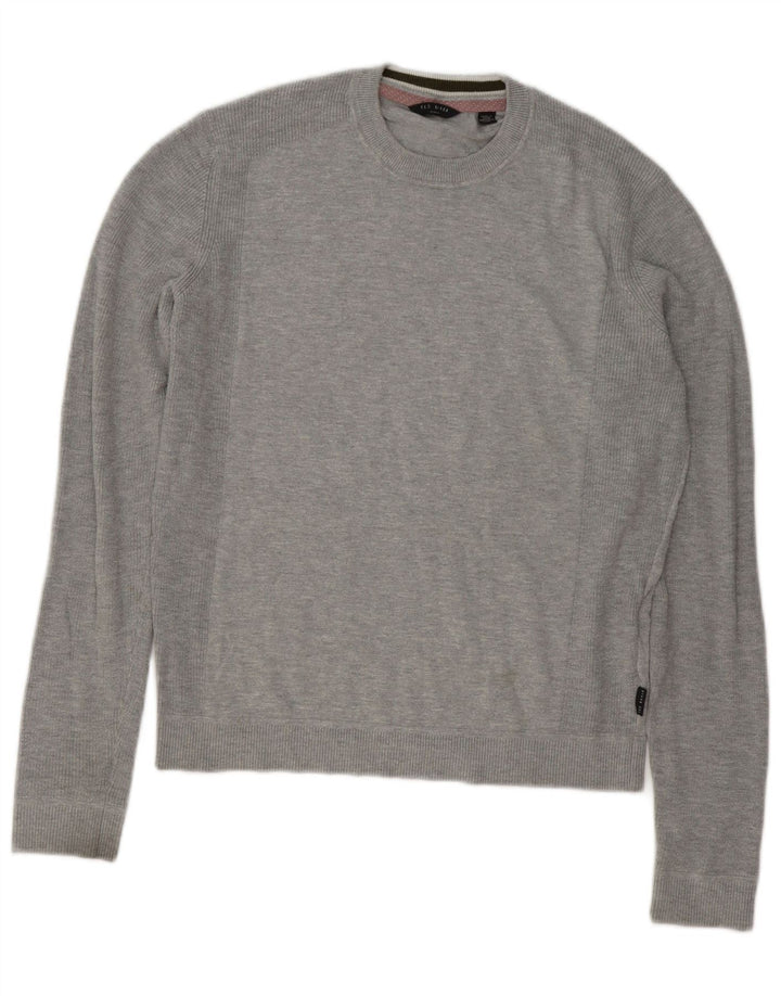 Ted Baker Pull Col Ras du Cou Homme Gris Moyen Coton