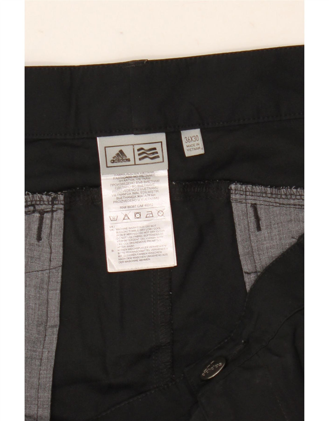 Adidas Pantalon Chino Slim Homme W36 L30 Noir Polyester