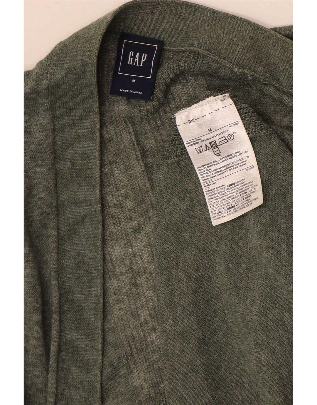 Gap Cardigan ouvert pour femme UK 14 Lin kaki moyen