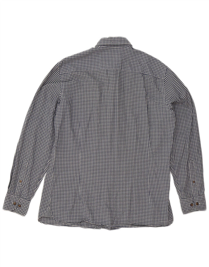 Hackett Chemise Slim Fit pour Homme en Coton Vichy Bleu Marine Large
