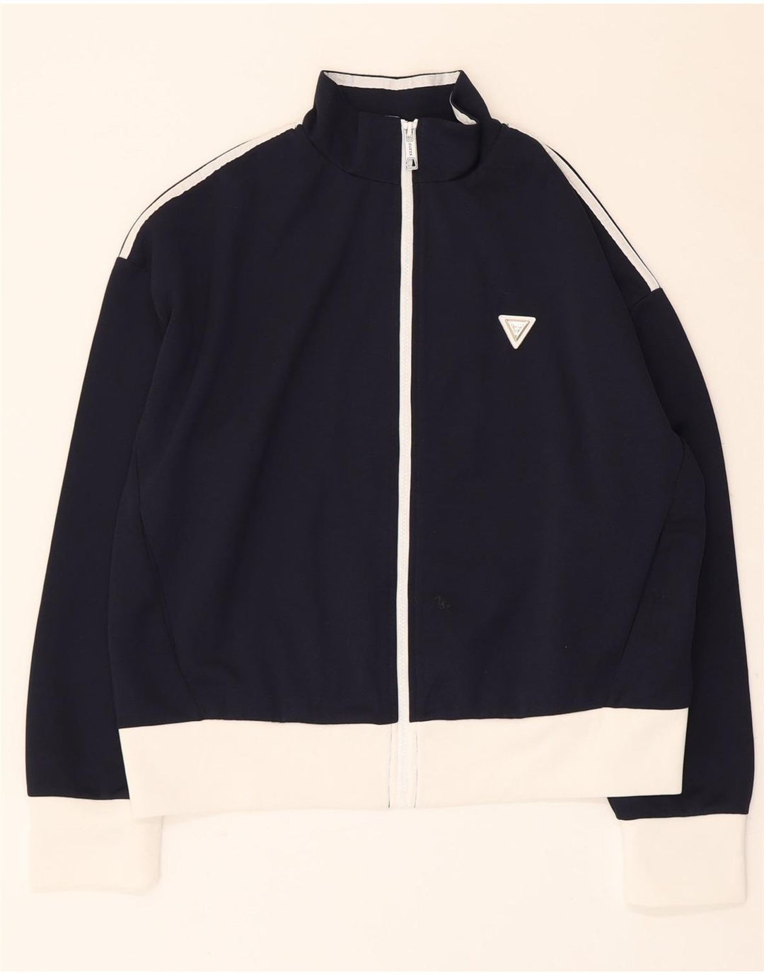 Guess Veste de survêtement pour femme UK 16 Large Bleu marine Colourblock