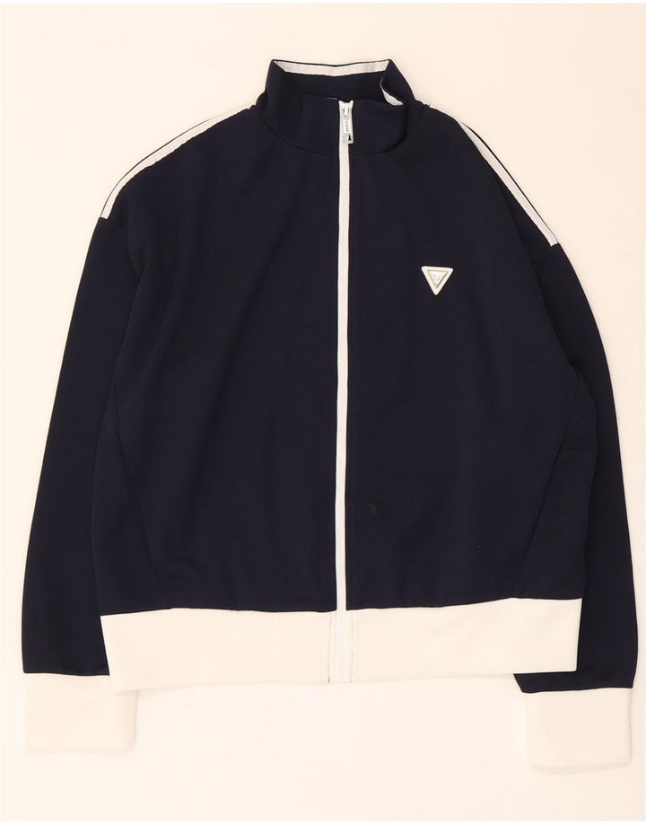 Guess Veste de survêtement pour femme UK 16 Large Bleu marine Colourblock