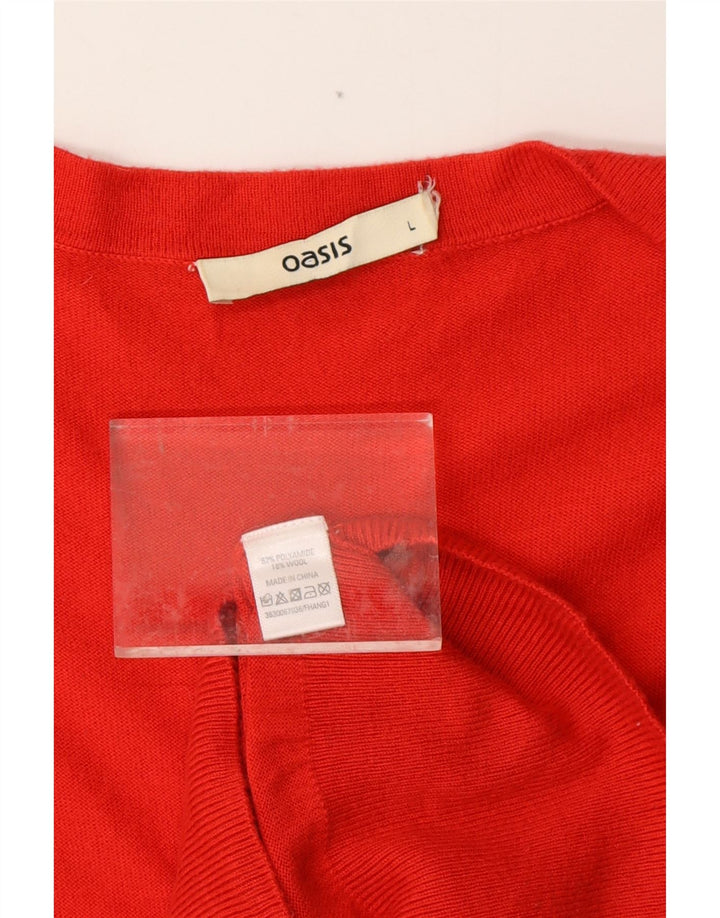 OASIS Cardigan Long pour Femme UK 14 Grand Rouge Polyamide