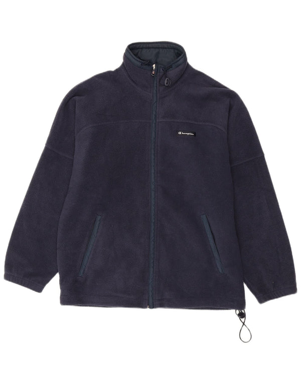 Champion Mens Fleece Jacket UK 38 Medium Navy Blue Polyester