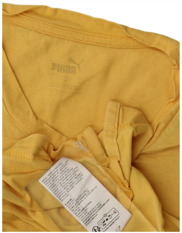 Puma T-Shirt Graphique Homme Large Jaune Coton