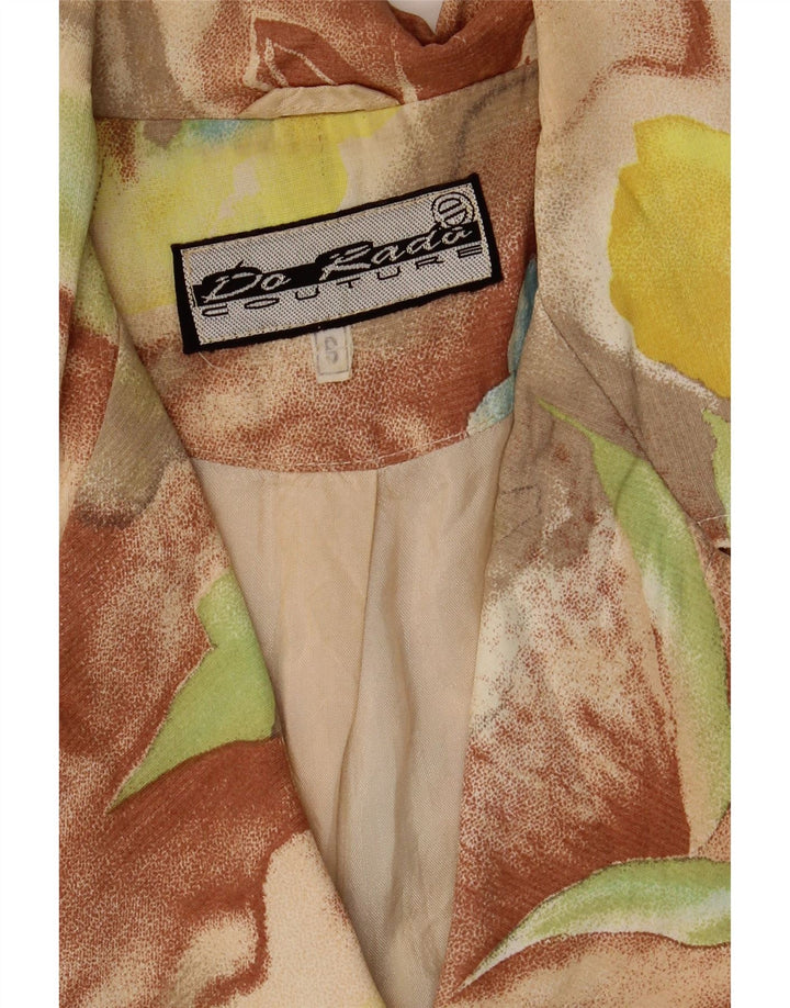 vintage Femmes 4 Bouton Blazer Veste UK 10 Petit Floral Multicolore
