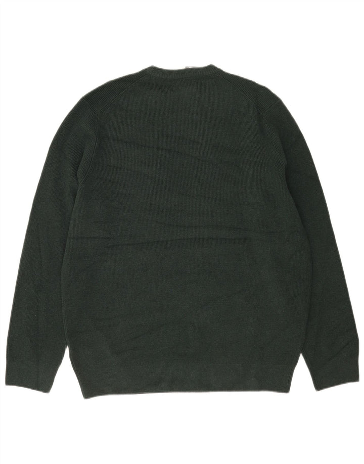 Marks & Spencer Pull à col rond pour homme XL Vert Polyester