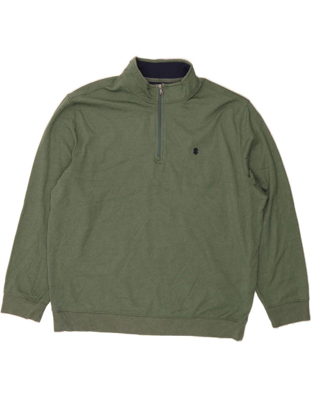 IZOD Mens Zip Neck Sweatshirt Jumper 2XL Green Polyester Vintage Izod and Second-Hand Izod from Messina Hembry 