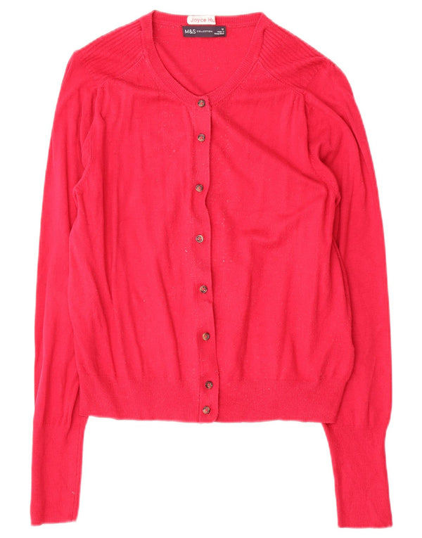 Marks & Spencer Pull Cardigan Femme UK 12 Viscose Rose Moyen