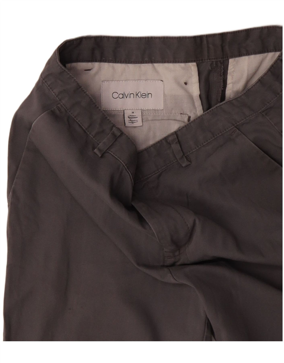 CALVIN KLEIN Short Chino Homme W30 Gris Moyen Coton