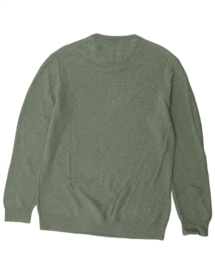 White Stuff Pull Col Ras du Cou Homme Vert Moyen Coton
