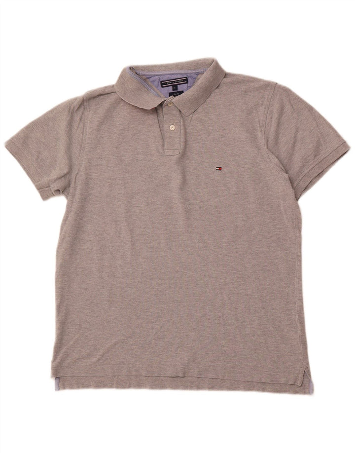 TOMMY HILFIGER Polo Slim Fit Homme Gris Coton