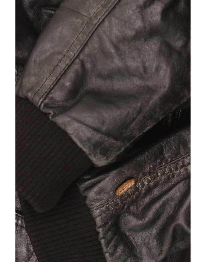 Veste en cuir homme vintage UK 42 XL Cuir noir