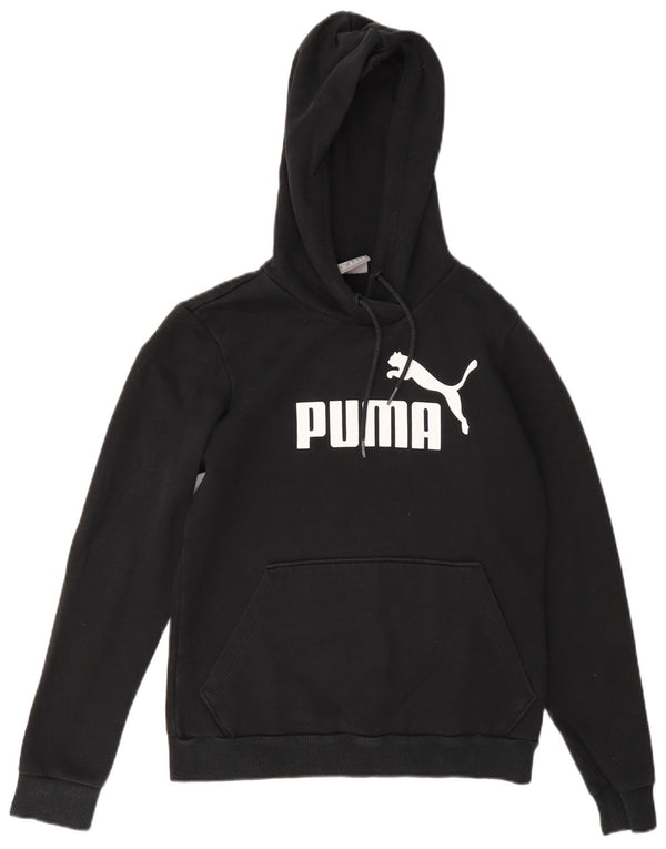 Puma Pull à capuche graphique pour femme UK 10 Petit coton noir