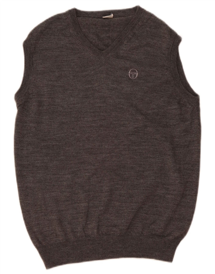 Sergio Tacchini Débardeur pour femme UK 14 Laine mouchetée gris moyen