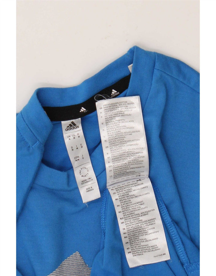 Adidas Homme Aeroready Graphic T-Shirt Top Bleu Moyen Polyester
