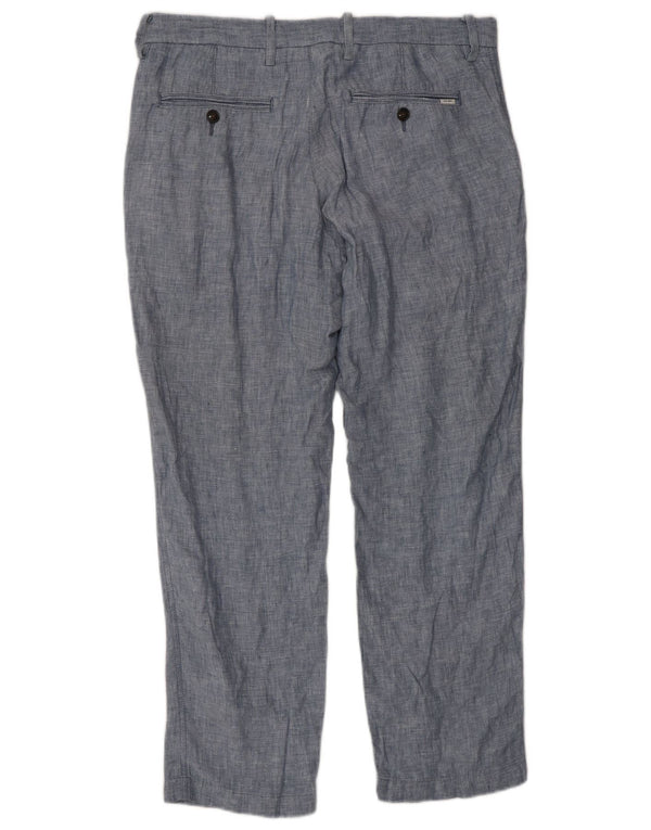 Marks & Spencer Pantalon de costume droit sur mesure pour homme W32 L29 Bleu Lin