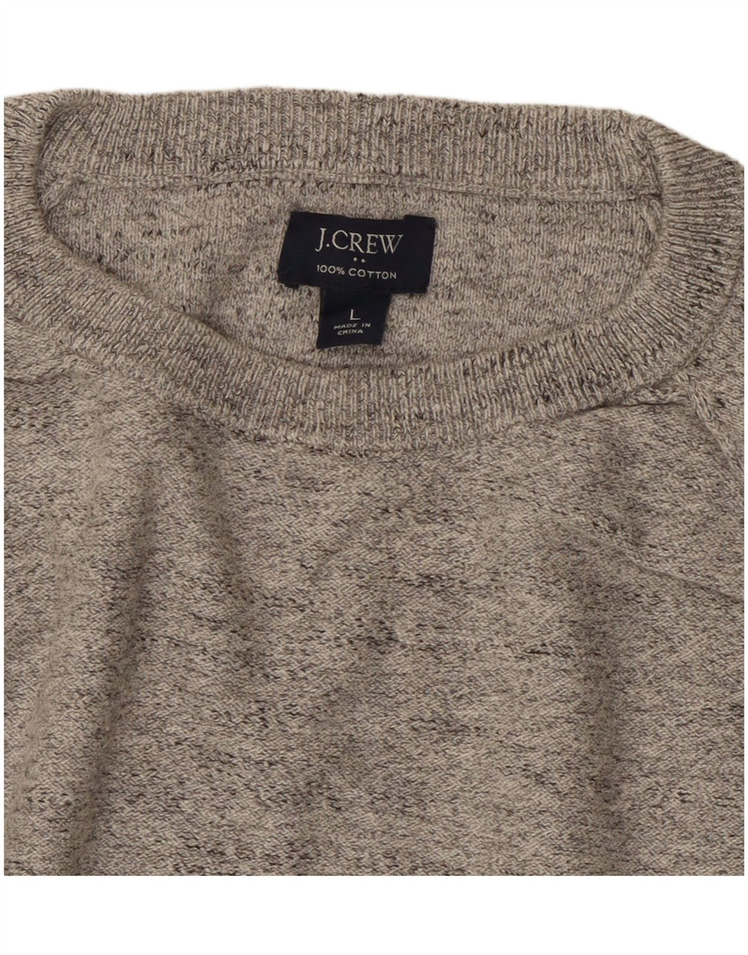 J. Crew Pull à col rond pour homme en coton moucheté gris grand