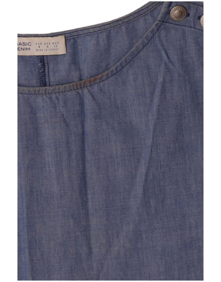 Zara Robe Tente Femme UK 14 Coton Bleu Moyen