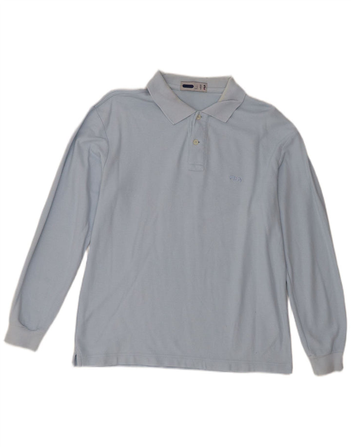 Fila Polo à manches longues homme petit bleu coton