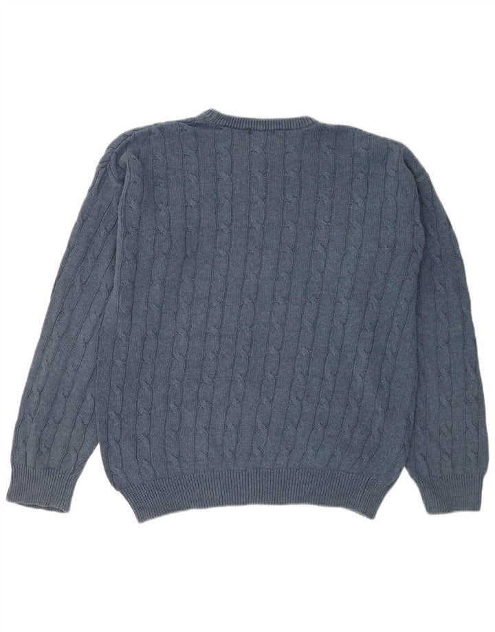 Gant Pull col rond homme grand bleu coton