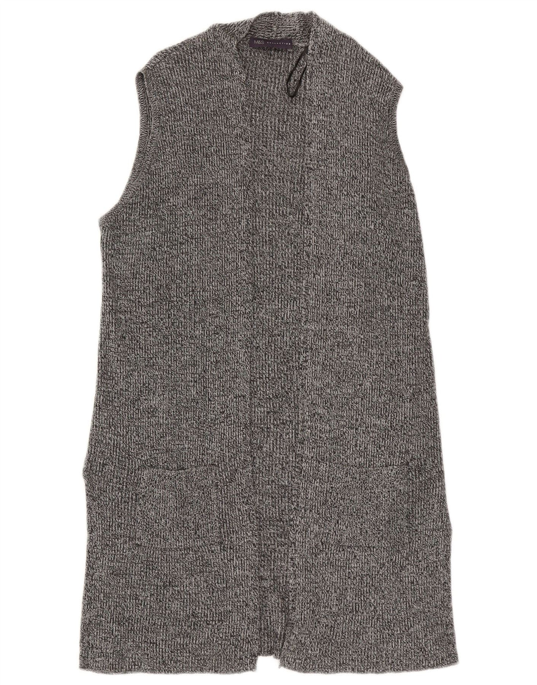 Marks & Spencer Pull cardigan sans manches pour femme UK 14 Gris moyen