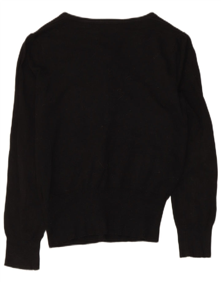 Marks & Spencer Pull Cardigan Femme UK 8 Petit Viscose Noir