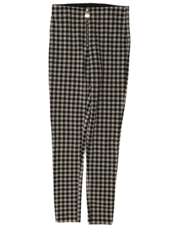 Zara Pantalon skinny décontracté pour femme Petit W26 L28 Vichy noir