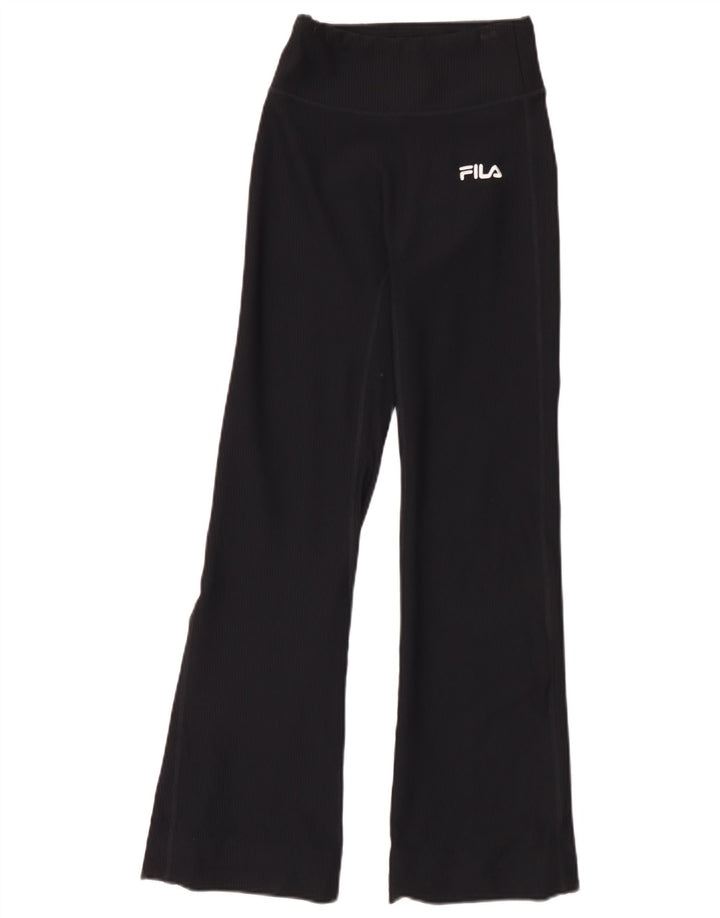Fila Pantalon de survêtement pour femme UK 10 Small Noir Nylon