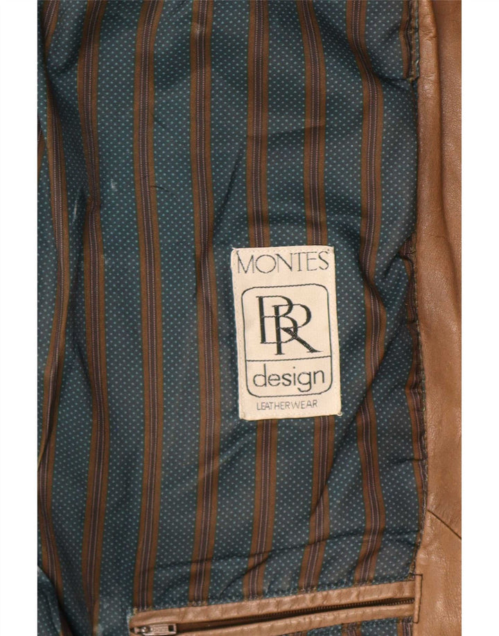 Montes Manteau en cuir surdimensionné pour femme UK 18 XL Marron
