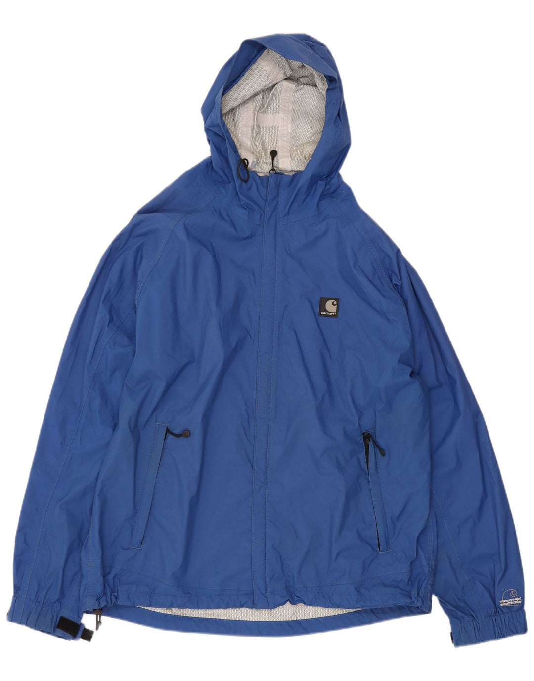 Carhartt Veste de pluie à capuche pour homme UK 40 Large Bleu Nylon
