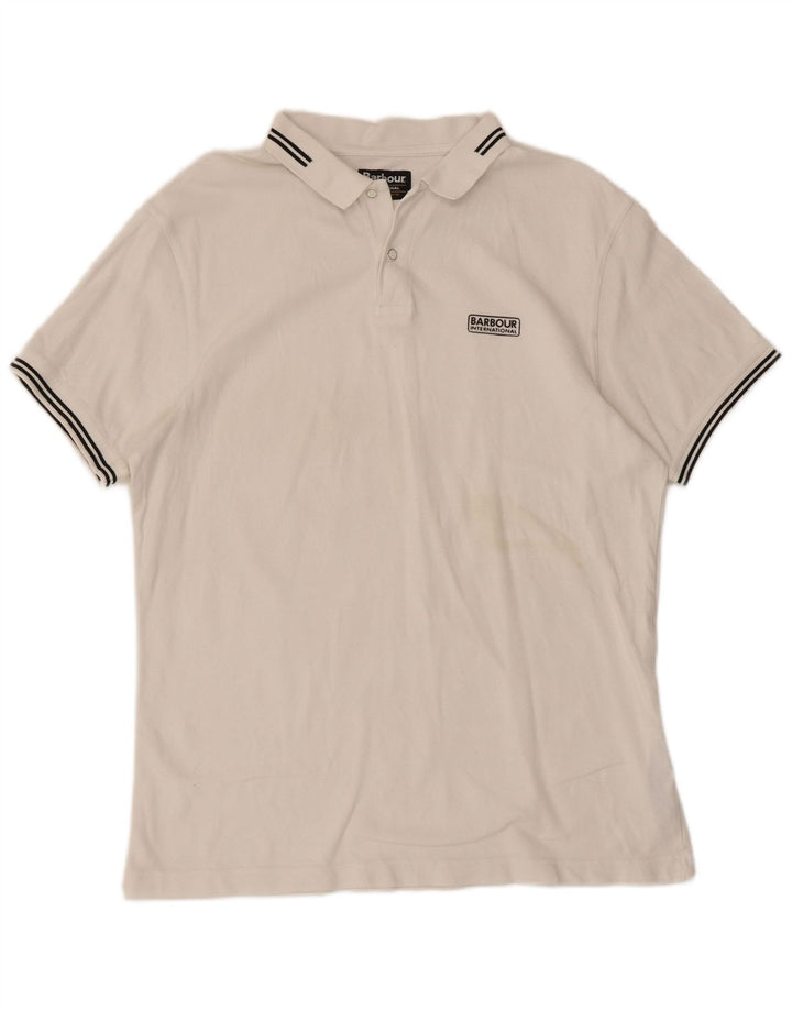 Barbour Polo Homme Grand Coton Blanc