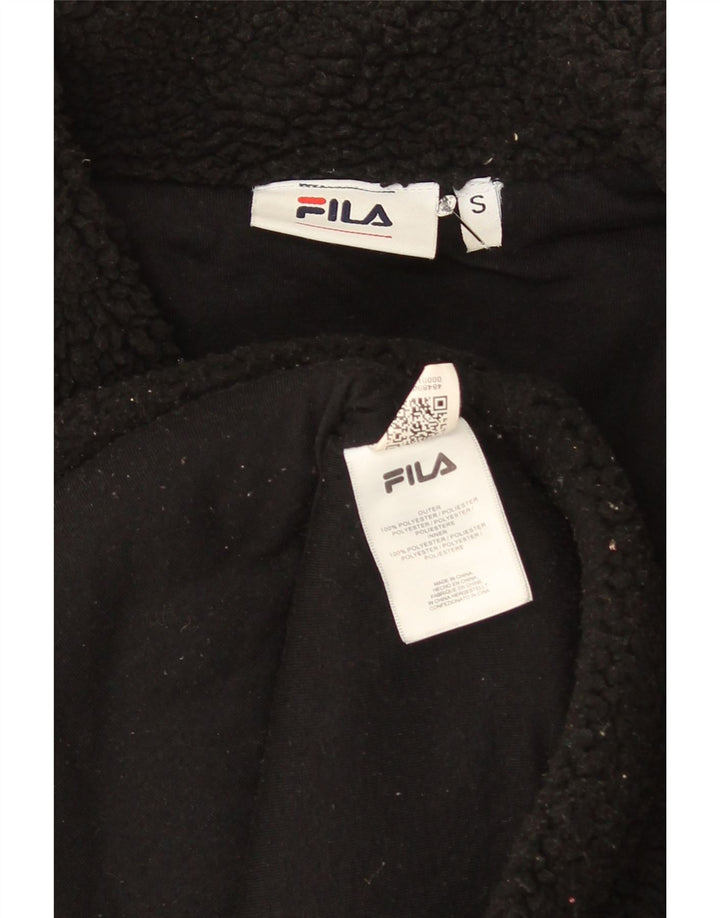 Fila Veste polaire graphique pour femme UK 10 Small Noir Polyester