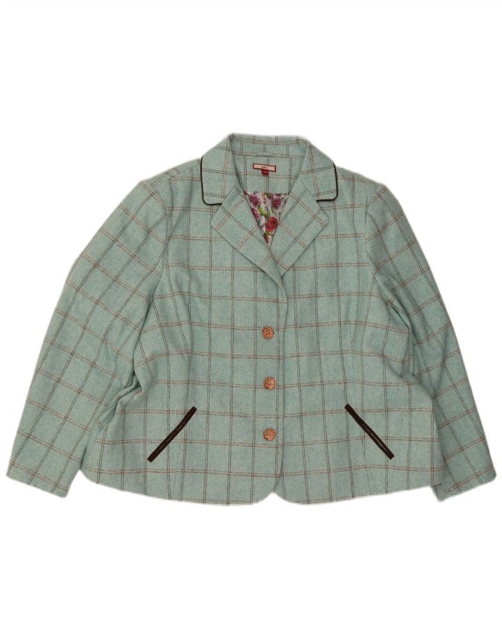 Joe Browns Veste blazer 3 boutons pour femme UK 30 7XL Turquoise Check