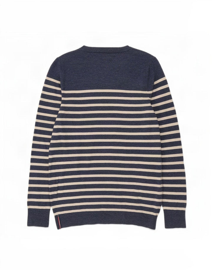 Tommy Hilfiger Pull Col Bateau Homme Bleu Marine Rayé Moyen