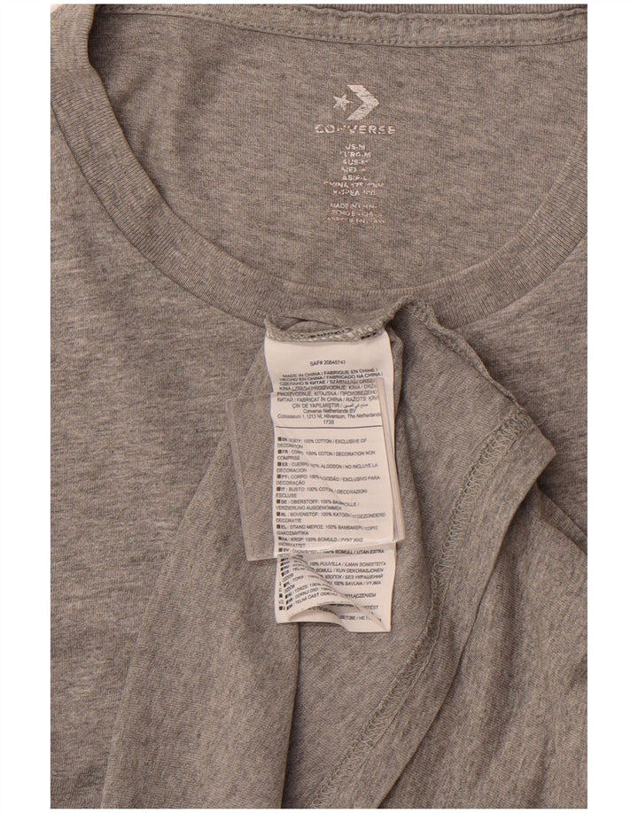 CONVERSE T-Shirt Graphique Homme Gris Moyen Chiné Coton