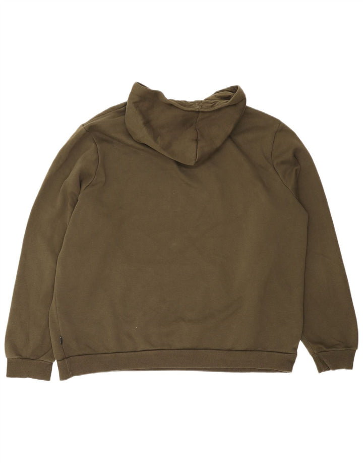 PUMA Pull à capuche graphique pour homme 2XL Kaki Coton