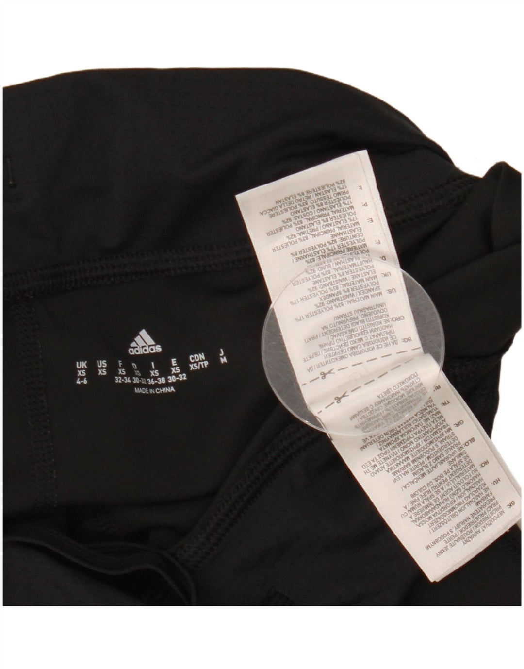 ADIDAS Legging Capri Femme UK 4/6 XS Noir Polyester