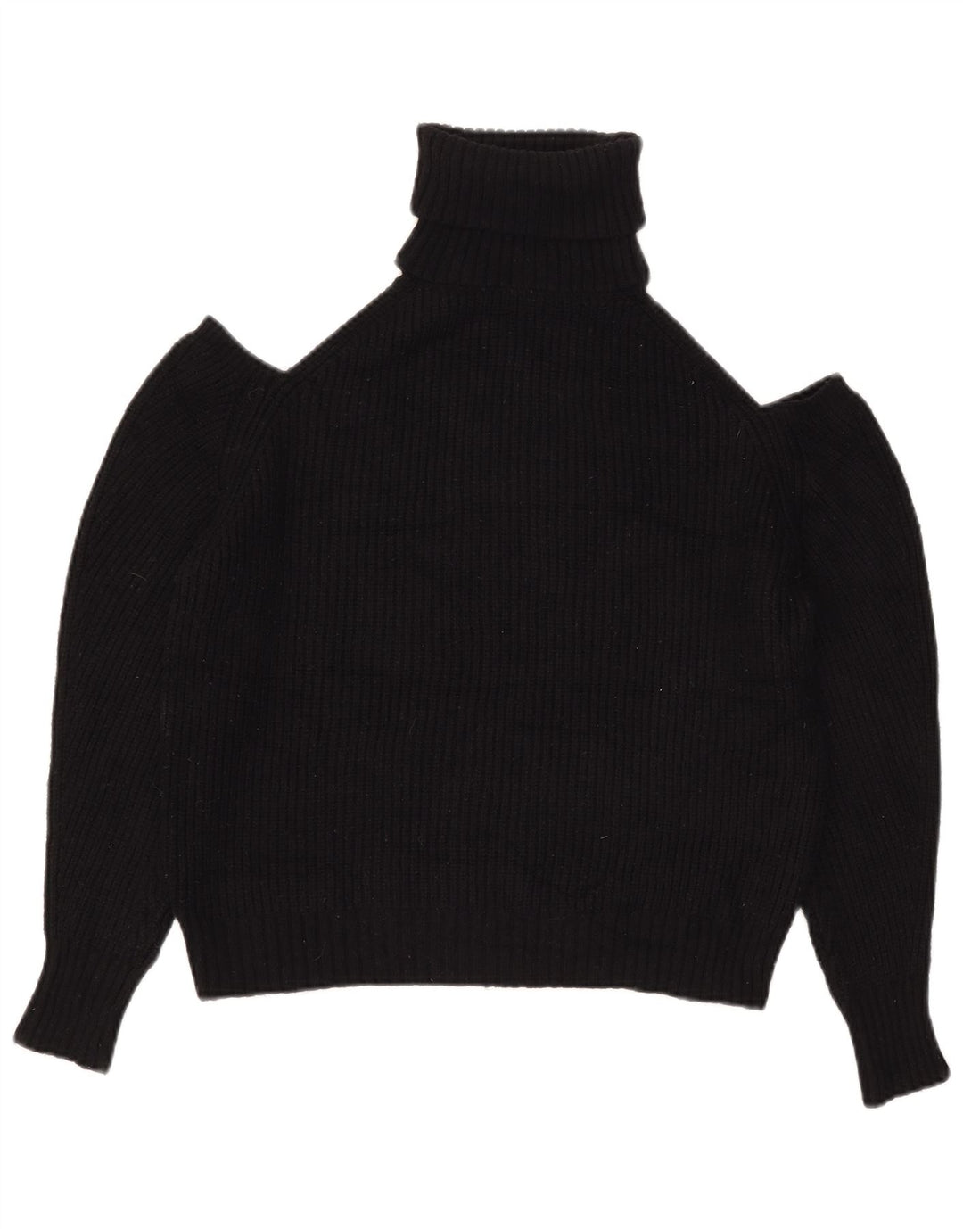 Zara Pull à col roulé et épaules dénudées pour femme UK 14 Noir moyen