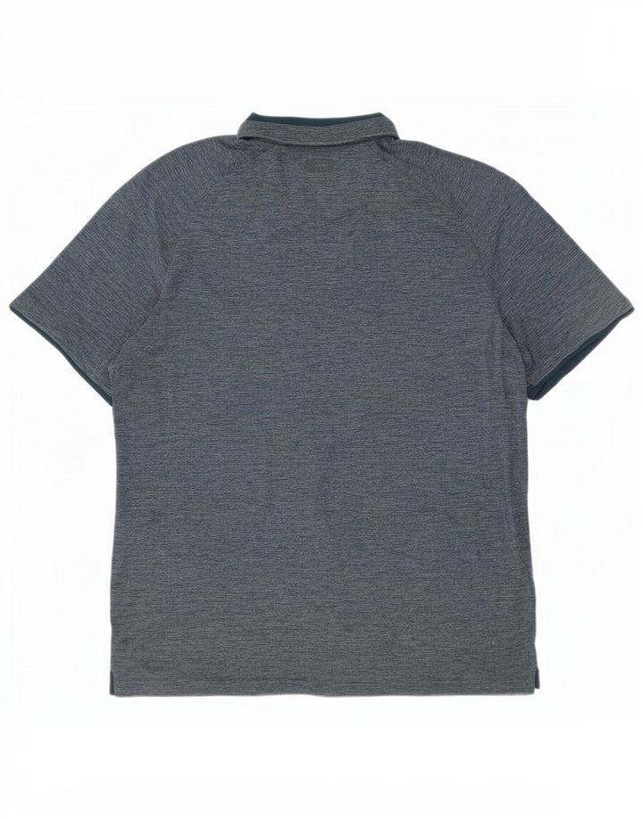Under Armour Polo Heat Gear Homme Grand Bleu Moucheté Polyester