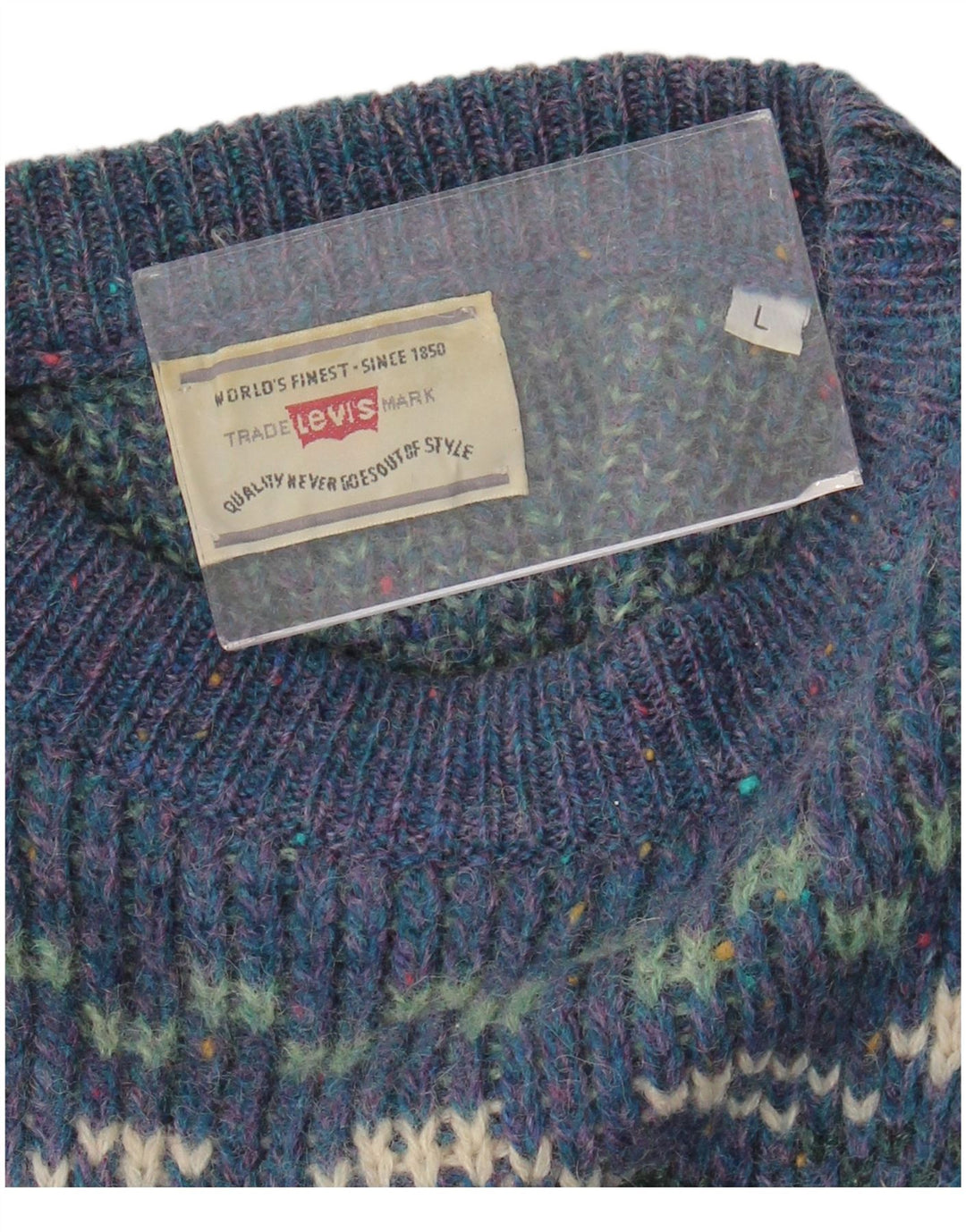 Levi's Pull col bateau pour femme UK 16 Large Bleu Fair Isle