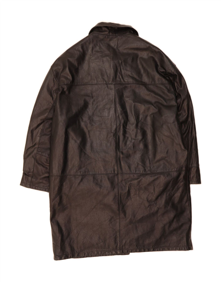 VINTAGE Mens Leather Coat UK 46 3XL Black Leather Vintage Vintage and Second-Hand Vintage from Messina Hembry 