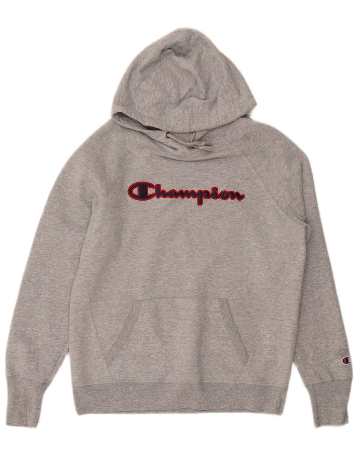 CHAMPION Pull à capuche graphique homme petit gris coton