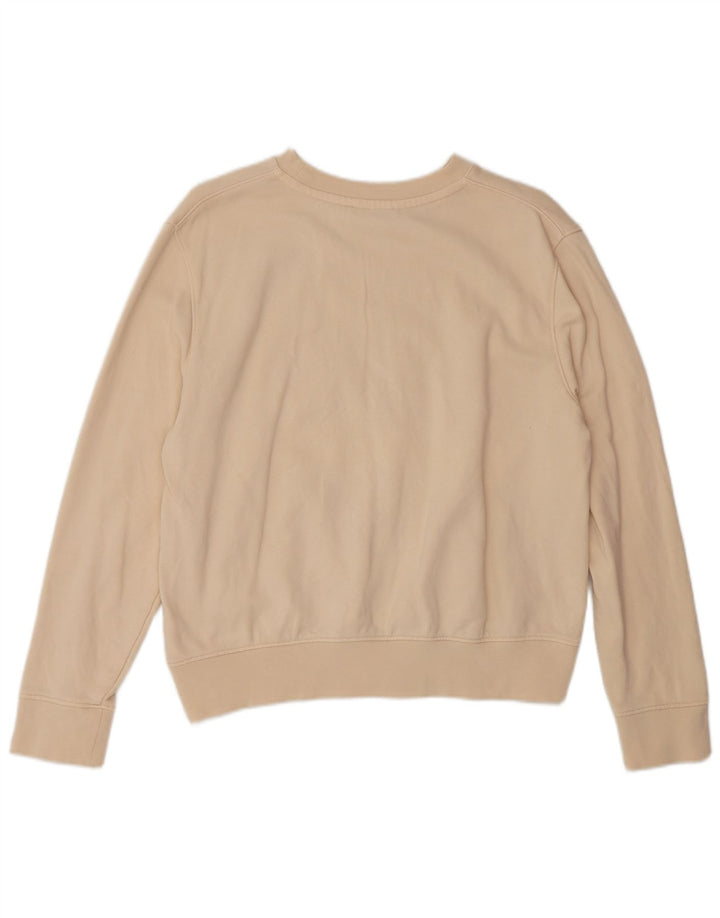 Calvin Klein Sweat-shirt surdimensionné graphique pour femme UK 10 Petit Beige