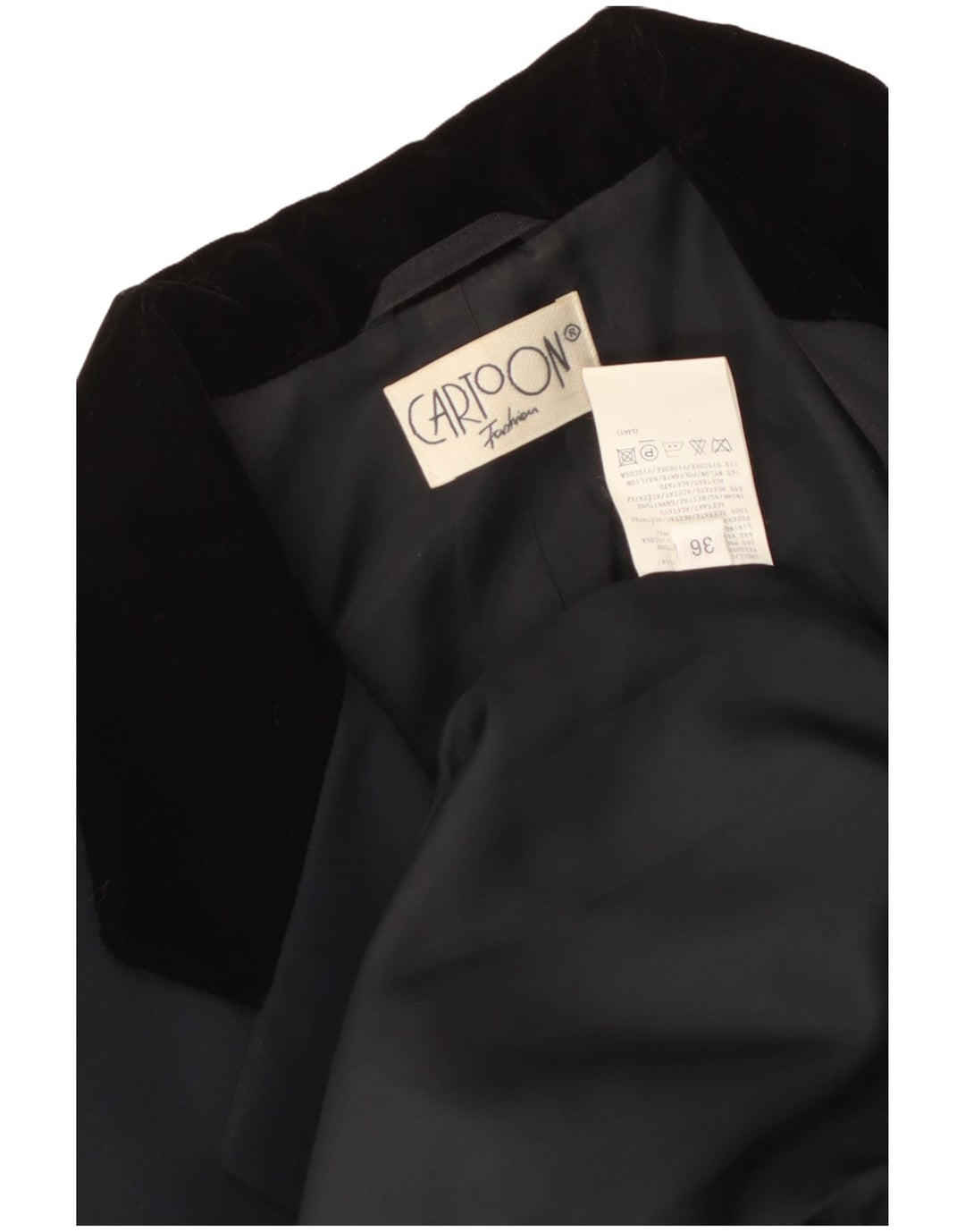 Cartoon Womens 3 Bouton Blazer Veste EU 36 Petit Bleu Marine Colorblock